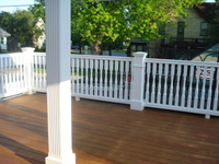 Colonial spindles and Square Fluted Columns on our Rear Deck